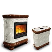 КимрПечь Изразцовый камин Медальон центральный Шоколад (топка: Ладья-600) (топка: Ладья-600)