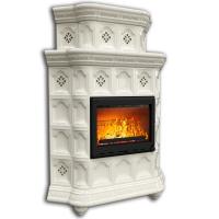 КимрПечь Керамическая печь Истра угловой двухъярусный Ваниль (комплектация: Облицовка для топки МЛ 700)