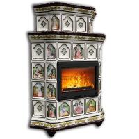 КимрПечь Истра угловой двухъярусный Усадьба (комплектация: Облицовка для топки МЛ 700)