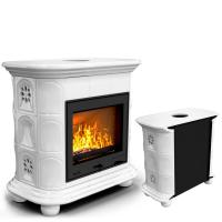 КимрПечь Прованс пристенный Белый. Камин с изразцами (топка: Ладья-700) (топка: Ладья-700)