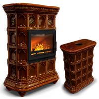 КимрПечь Истра центральный Каштан (комплектация: Облицовка для топок Ладья-700, Erik-700)