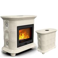 КимрПечь Прованс центральный Ваниль. Камин для дачи (топка: Ладья-700) (топка: Ладья-700)