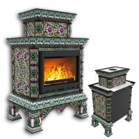 КимрПечь Изразцовая печь Кострома пристенный двухъярусный Апрель (топка: Ладья-600) (топка: Ладья-600)