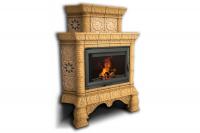 Камин КимрПечь Кострома угловой двухъярусный Ваниль