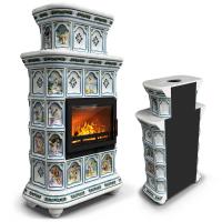 КимрПечь Керамическая печь Истра пристенный двухъярусный Фантазия (комплектация: Облицовка для топок Ладья-600, Antek)