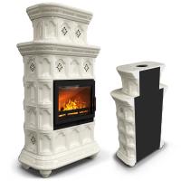 КимрПечь Керамическая печь Истра пристенный двухъярусный Ваниль (комплектация: Ладья-600)