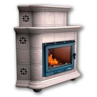 Камин КимрПечь Прованс угловой двухъярусный Белый