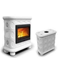 КимрПечь Изразцовый камин Медальон центральный Белый (топка: Ладья-700) (топка: Ладья-700)