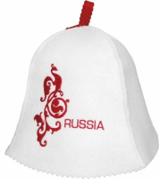 Шапка Рушер Russia ПЭ белая