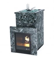 Печь для бани ИзиСтим Сочи в полноценном кожухе Пироксенит с открытым верхом