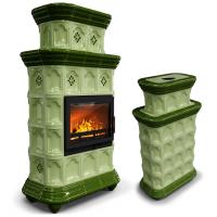 КимрПечь Истра центральный двухъярусный Олива (комплектация: Облицовка для топок Ладья-700, Erik-700)