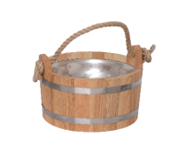 Шайка 7,5 л с нержавеющей вставкой дуб