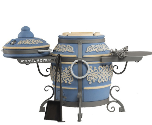 Тандыр ЭКО Тамерлан Морская Волна (со столиком, без колес)