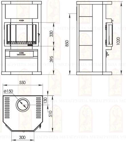 Печь-камин Мета-Бел Ангара 9