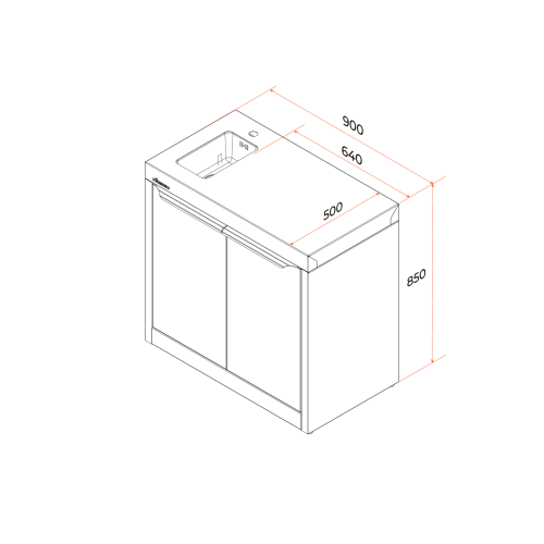 Тумба с мойкой Gratar Expert ETU 900M