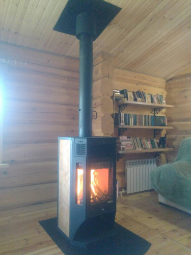 Комплект КПД ЧЁРНЫЙ Ф120 для подключения печи-камина через потолок 