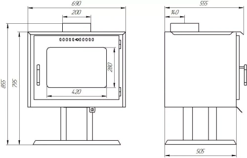 Печь-камин Варвара Гармония 807-Н черный