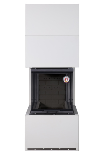 Камин РОДОС  900 СЛОНОВАЯ КОСТЬ, шамот белый, шамот черный Экокамин