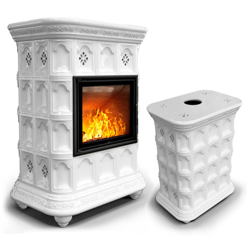 КимрПечь Истра центральный Белый (комплектация: Облицовка для топки МЛ 700)