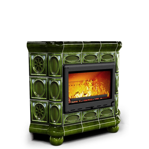 КимрПечь Медальон угловой Хвоя. Печь для дачи (топка: Ладья-600)