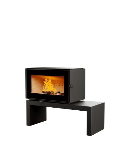 Печь-камин АСТОВ ASTOV КУБ 800 на подиуме