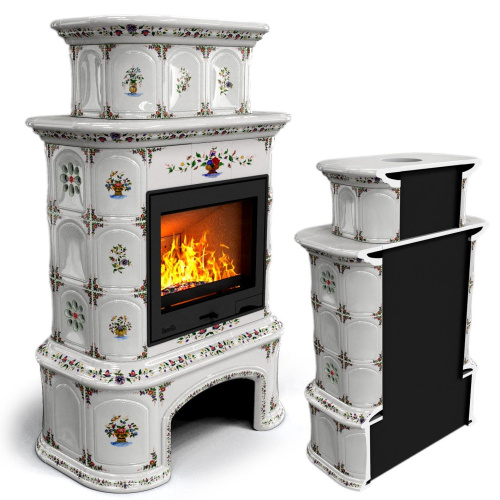 КимрПечь Прованс с дровником пристенный двухъярусный Руан (топка: Ладья-600)