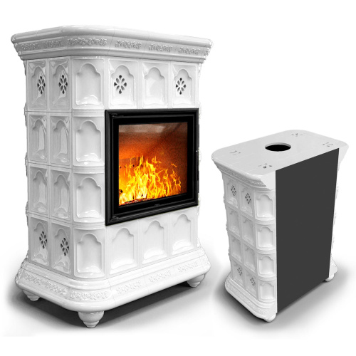 КимрПечь Истра пристенный Белый (комплектация: Облицовка для топки МЛ 700)