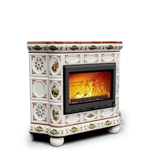 КимрПечь Изразцовый камин Медальон угловой Усадьба (топка: Ладья-600)