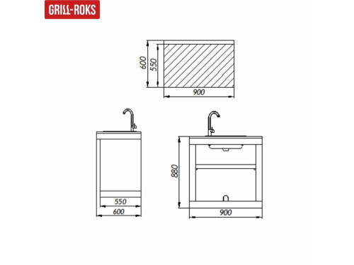Барбекю Grill-Roks жаровня + мойка