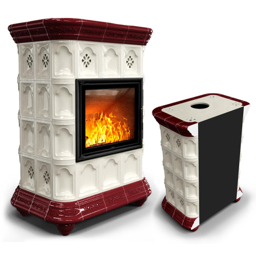 КимрПечь Истра пристенный Вишня (комплектация: Облицовка для топки МЛ 700)