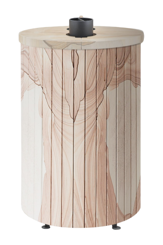 Печь для бани Ферингер Ламель Уют "Окаменевшее дерево" перенесенный рисунок до 25 м³ (серия ПФ)