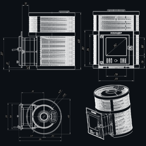 Печь для бани Технолит Искандер ЗК 14 (M) Ураган