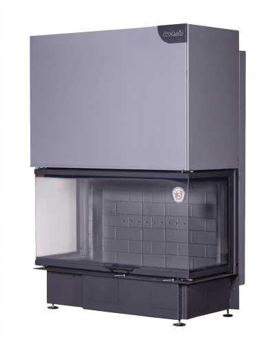 Топка Экокамин Дельта 1200 В три стекла черный шамот